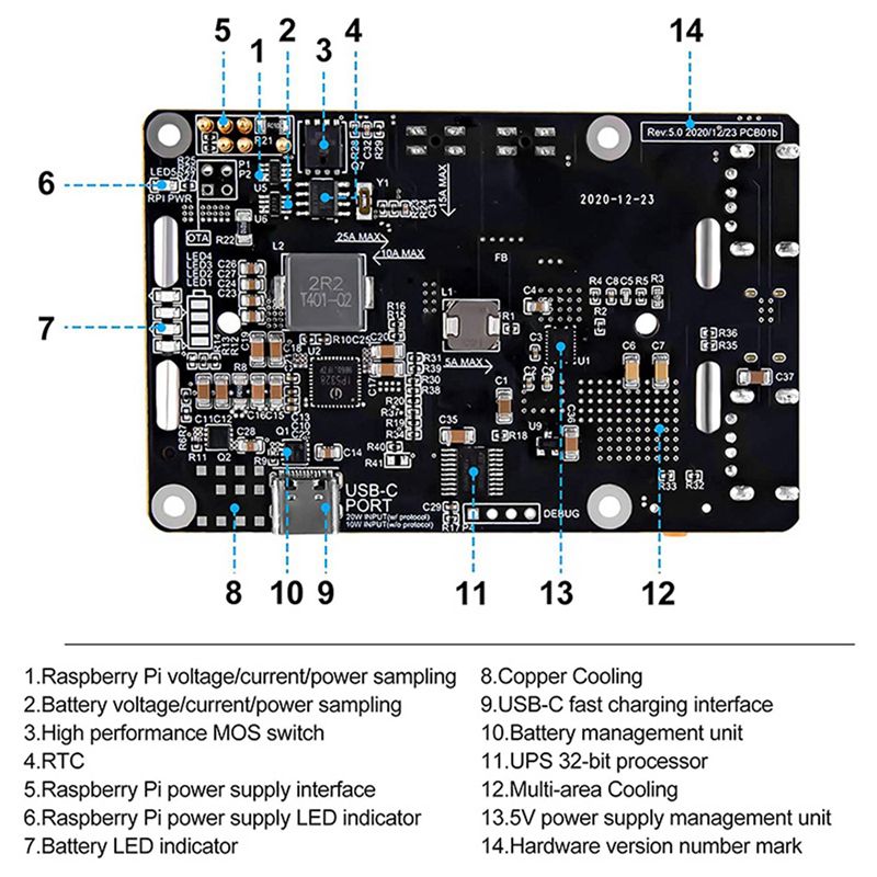 AA08-2X For Raspberry Pi 4 UPS - Raspberry Pi Uninterrupted Power Supply Ups 18650 评论和价格