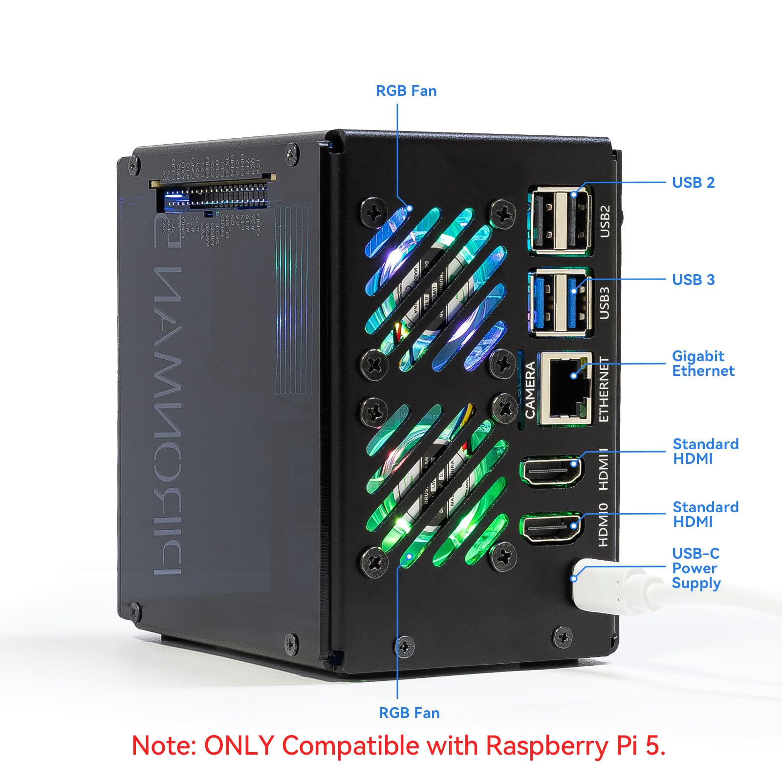 Pironman 5-MAX Dual NVMe M.2 S - Raspberry Pi Ai Kit Hailo-8L 评论和价格