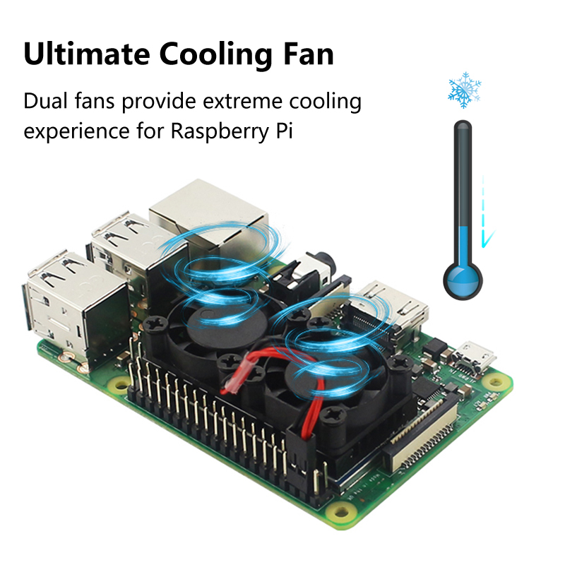 Raspberry Pi 4 Dual Fan with H - Raspberry Pi Water Cooling Kit 评论和价格