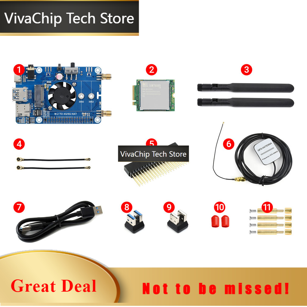 VivaChip Tech4G LTE GPS HAT Co - Raspberry Pi 4 8Gb Ram Kit 评论和价格