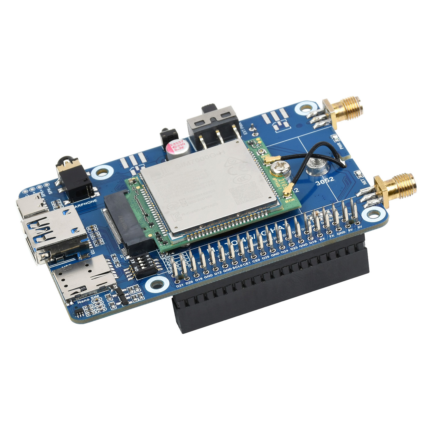 VivaChip Tech4G LTE GPS HAT Co - Raspberry Pi 4 8Gb Ram Kit 评论和价格